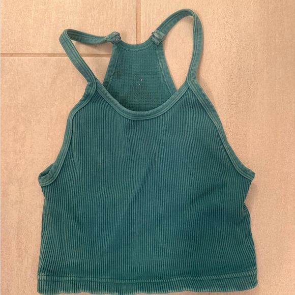 free people movement Tops - FP Movement by Free People Teal Ribbed Racerback Tank